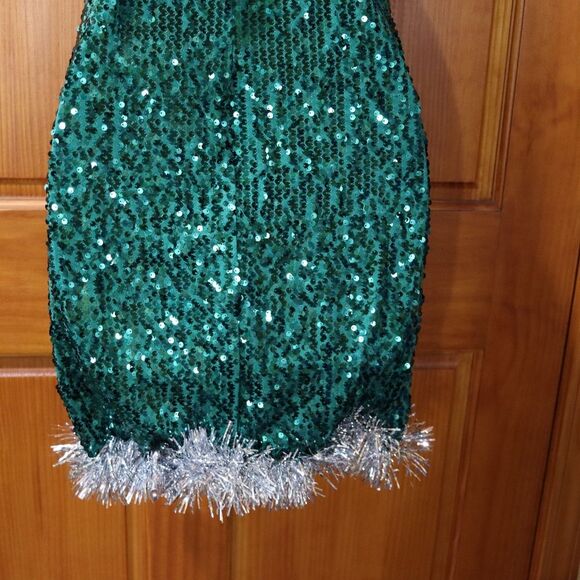 Forever 21 Festive Green Sequin Dress with Red Bows Holiday Christmas Small - Picture 9 of 12